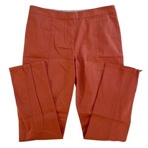 Brooklyn Industries Women's Chino Ankle Zip Pants Size 6 Coral Pink Preppy